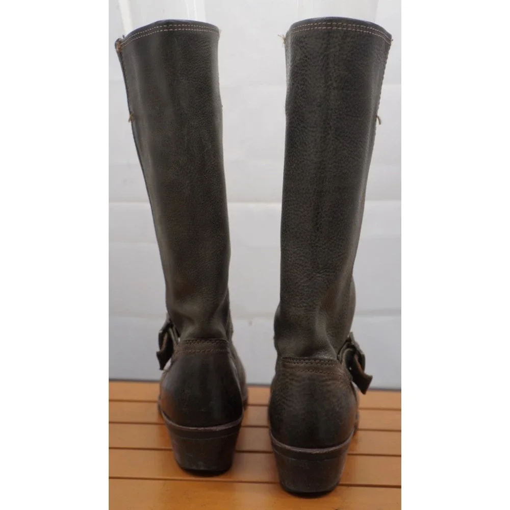 Frye Harness 12R Leather Motorcycle Boots Made in USA Size 7.5M